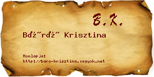 Báró Krisztina névjegykártya