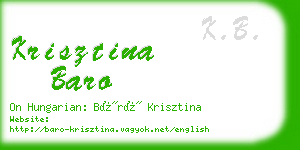 krisztina baro business card